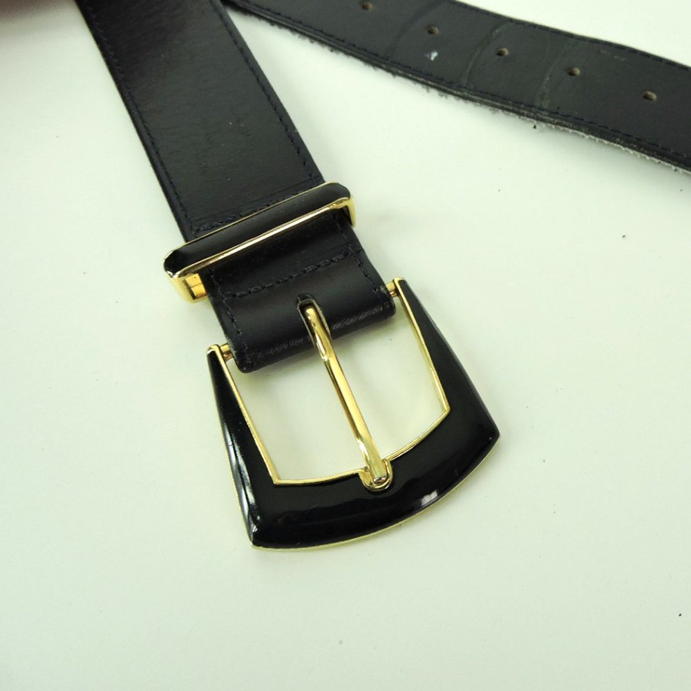 St. John size 6 Belt navy blue with enamel buckle - Picture 6 of 8